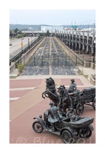 The 'Cyrus Avery Memorial Bridge' from the Cyrus Avery Memorial Plaza. Those Tulsans are proud of their native son.